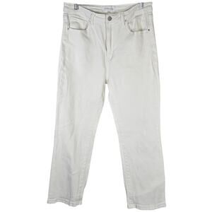 RISEN JEANS‎ Womens 30 White Distressed Straight Leg Cropped Jeans Vintage Wash